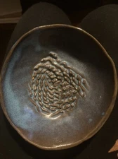 Stonewear Handmade Garlic/Ginger Grater, Made In US - Blue And Brown