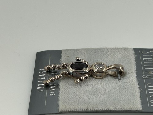 Vintage Sterling Silver CZ Cubic Zirconia February Purple Charm Girl Articulated - Picture 6 of 8