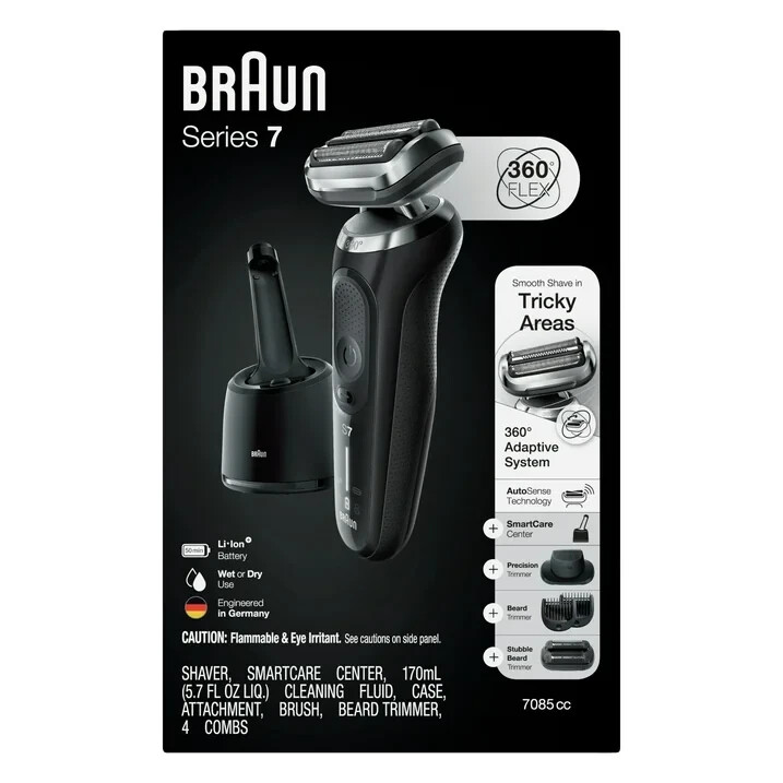 Braun Series 7 7085cc Flex Rechargeable Wet & Dry Men's Electric Shaver ...