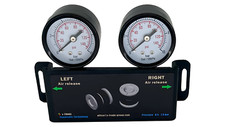 Dual pneumatic circuit system for air suspension. Dual gauge box meter