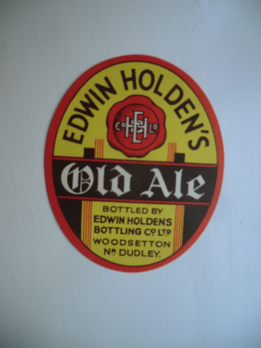 ETIQUETA DE BOTELLA DE CERVEZA COMO NUEVA EDWIN HOLDENS WOOSETTON NR DUDLEY OLD ALE BREWERY