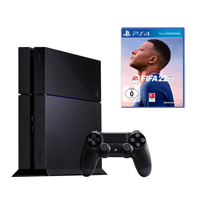 PS4 - Konsole 500GB #schwarz + FIFA 22 + Original Pad A-Chassis