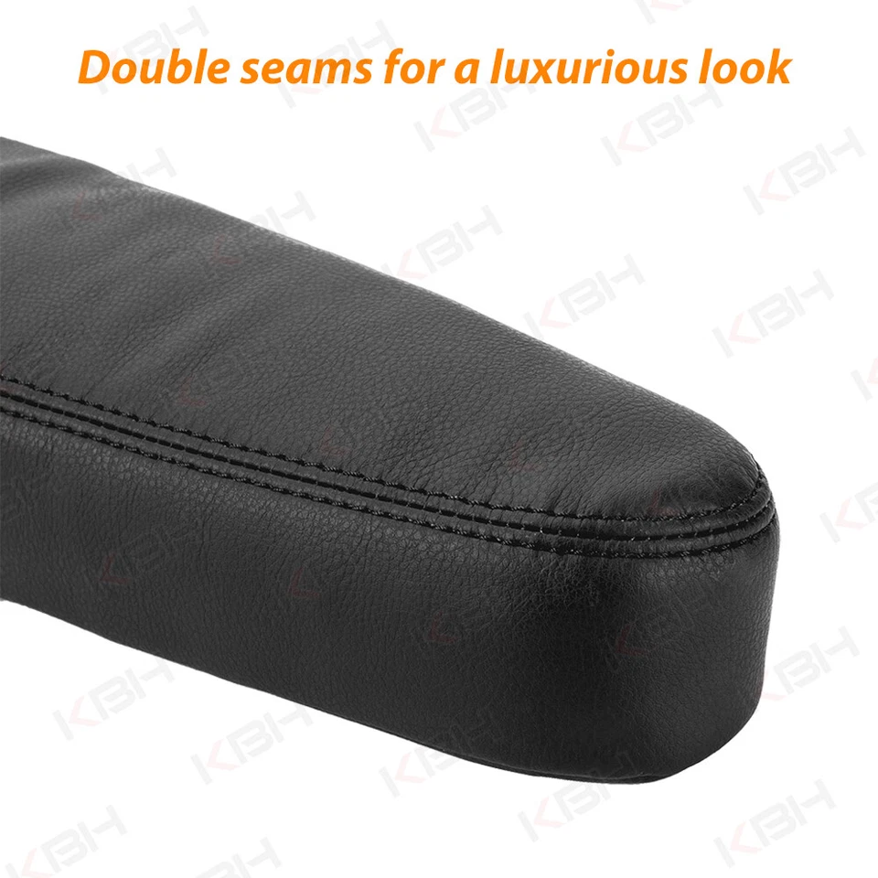 Cubierta de reposabrazos de asiento de cuero sintético 2 piezas para Chevrolet HHR 2006-2011 negra Foto 4 de 4