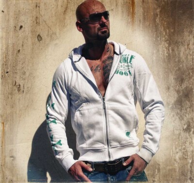 Yakuza Kapuzenjacke Herren Zip Hoodie Jacke Zipper HO13 Farbe Weiß