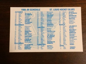 St. Louis Blues NHL Hockey 1988-89 88-89 Vtg Pocket Schedule Ticket Price Card | eBay