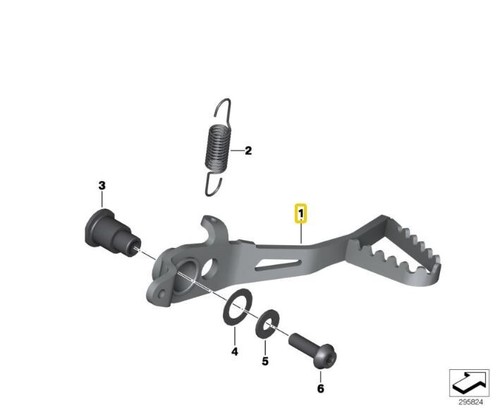 BMW Motorrad Fuß Bremshebel Brake pedal K50 R1200 R1250 GS Bremspedal schwarz - Bild 2 von 7