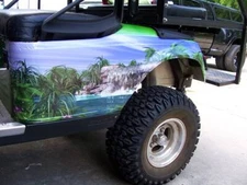 Golf Cart Jungle Water Fall LR Rear Fender Wrap Graphics FIT all YR EZGO Club Ca