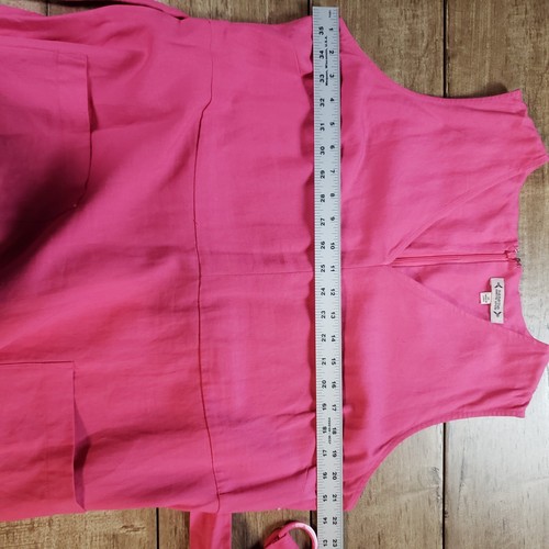 NANETTE NANETTE LEPORE Dress Womens 16 Hot Pink Linen Belted Midi Business NWT - Picture 3 of 13