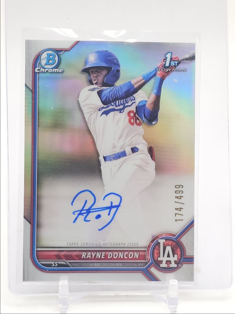 RAYNE DONCON 2022 BOWMAN CHROME 1ST AUTOGRAPH REFRACTOR AUTO /499 Q1725
