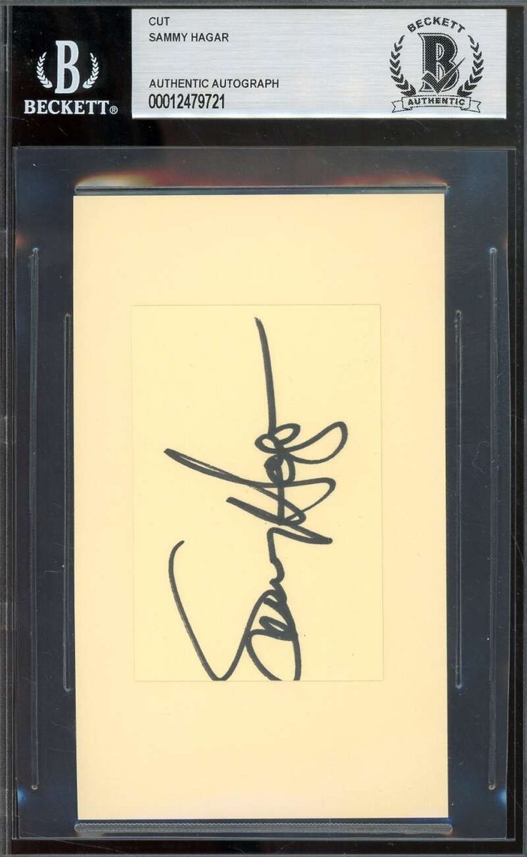 Sammy Hagar Beckett BAS JSA Signed 3x5 Index Card Cut Autograph | eBay