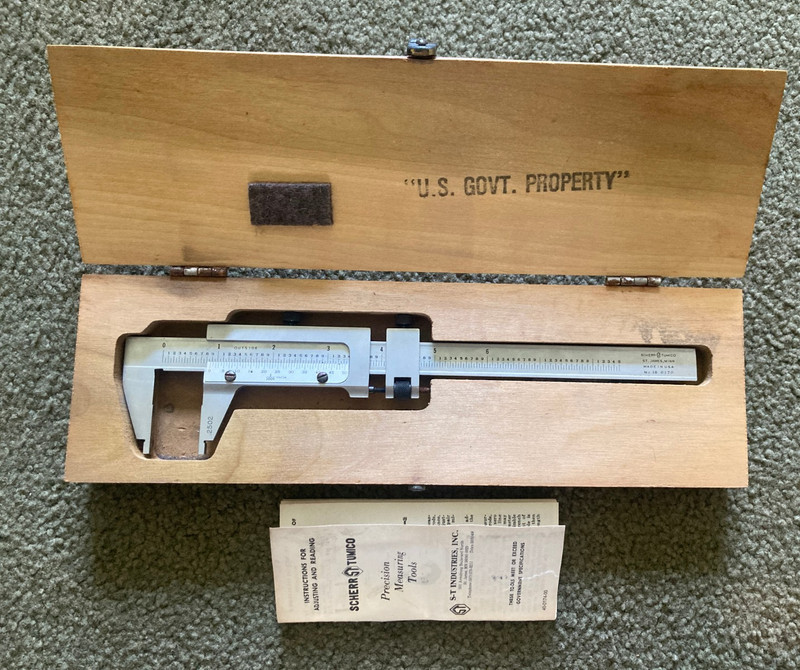 Scherr Tumico No. 16 0170  6" Steel Locking Vernier Caliper with Box & Manual