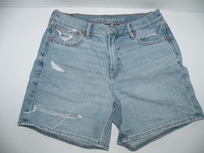 American Eagle Outfitters Strigid High Waisted Ripped Women's Denim Shorts