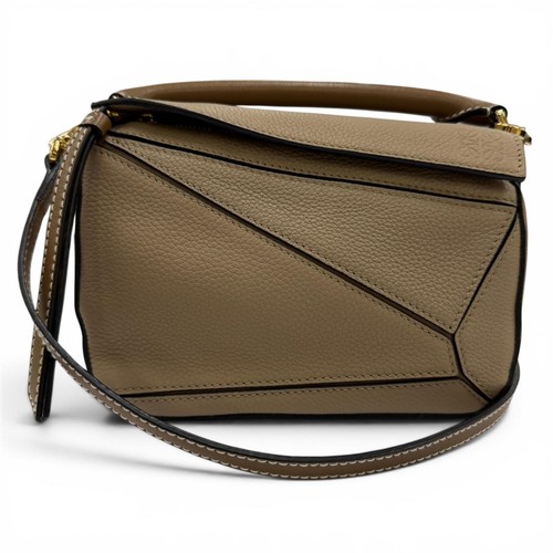 Excellent LOEWE Shoulder Bag Puzzle mini 2-way leather handbag beige A510U95X27
