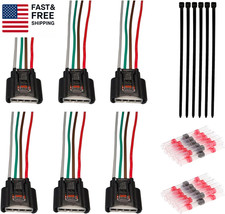 Set of 6 Ignition Coil Connector Plug Harness Replacement for Chevrolet Toyota L