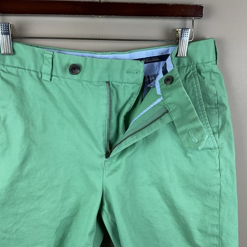 Brooks Brothers Bermuda Shorts Mens 32 X 10 Green Flat Front Cotton Lastol - Picture 8 of 11
