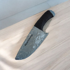 Cuchillo de vidrio de obsidiana gris 9-10” estilo vikingo daga pedernal hilo negro cortado.