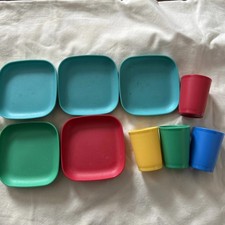 Vintage Mini Tiny Kids Play Tupperware Toys Cups Tumblers Plates