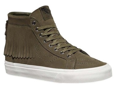 VANS SK8 Hi Moc (Suede) Ivy Green White Sneakers Womens Size 6