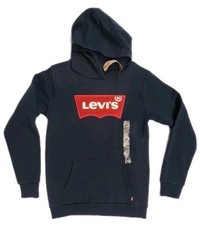 Levi's Boy's Fleece Lined Pullover Hoodie Navy Blue Size 14/16 New With Tags.