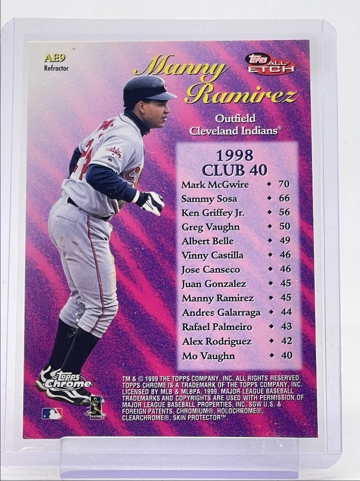 MANNY RAMIREZ 1999 TOPPS CHROME ALL-ETCH REFRACTOR INDIANS #AE9 Q3562 - Image 2 of 2
