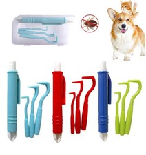 4pcs Pet Tick & Flea Removal Tool Set for Dogs Cats – Hook & Tweezer Kit