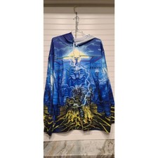 Multi Color Mens Mummy Iron Maiden Graphic Style Hoodie Size 3XL NWT