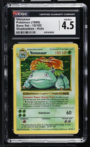 Venusaur (Shadowless) graded CGC 4.5 for sale on eBay
