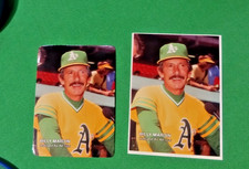 1985 BILLY MARTIN MOTHER'S COOKIES SQUARE CUT WHITE BORDER PROOF OAKLAND A'S