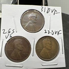 3 Coin Wholesale Lot Lincoln Wheat Cents 1926 S VG 1931 D VF 1923 S VF