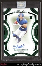 2025 Flawless Rookie Frame Signatures Emerald Cam Skattebo RC AUTO 3/5 GIANTS