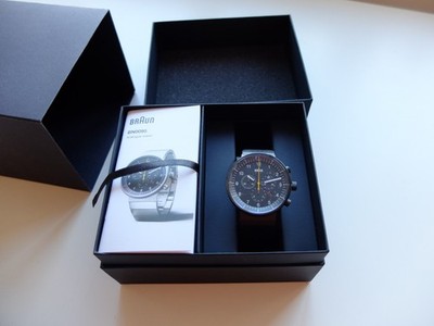  Braun Prestige Analoguhr BN0095BK Schwarz Kautschuk Neu in OVP braucht neue Batterie 