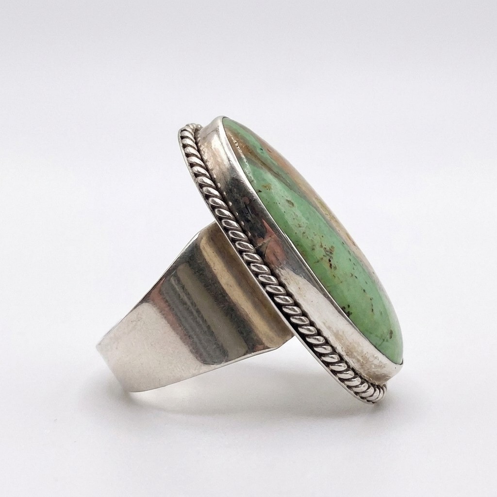 Navajo Ronald Tom RT Sterling Silver Boulder Turquois… - Gem