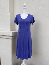 Soft Surroundings Purple Short Sleeve Midi Summer Dress XS 100% Cotton Womens