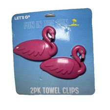 Flamingo Beach Towel Clips Set of 2 New In Package - Cruise Vacation Beach Pink