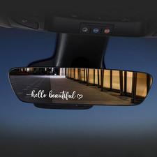 3Pcs Hello Beautiful Car Stickers,Rearview Mirror Accessories Car Stickers and D