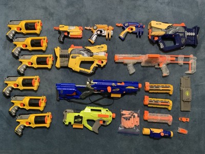 NERF 14 Gun Lot + Darts + Misc. Accessories