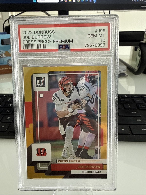 2022 Panini Donruss Press Proof Premium Joe Burrow #199 PSA 10 GEM MT