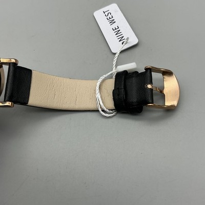 Nine West Womens Watch 36mm MOP Dial Rose Gold Black Faux  display picture 1