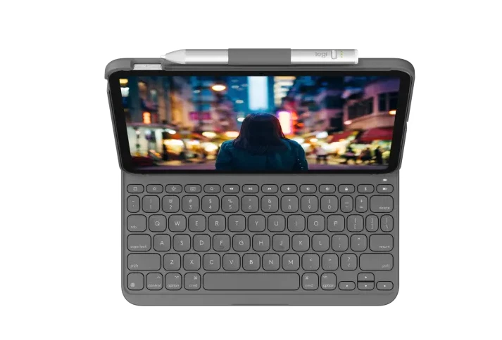 LOGITECH SLIM FOLIO 10.9 APPLE IPAD 10TH GEN CARRYING CASE OXFORD GRAY 920011368 - Image 2 of 4