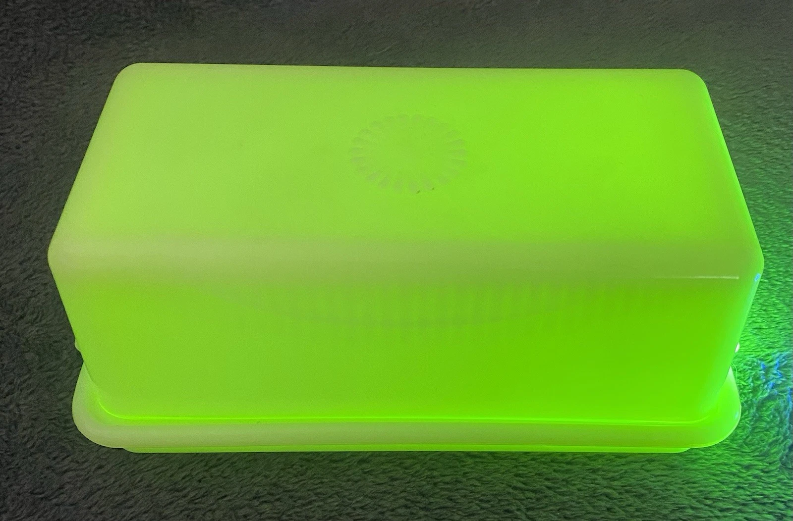 McKee Seville Yellow 1.5 lb Covered Butter Dish 1930s Uranium Glass