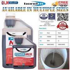 Power Mix Concentrated Brown Liquid Mortar Plasticiser Bottle Cement 500ml & 1L