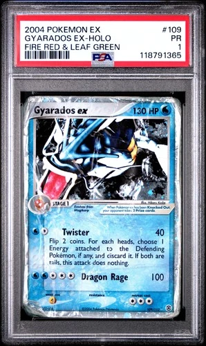 2004 POKEMON EX FIRE RED & LEAF GREEN #109 GYARADOS EX-HOLO PSA 1