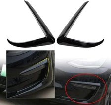 Gloss Black Front Fog Light Eyebrow Cover Trim For Tesla Model 3 2017-2023 U8
