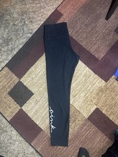 PINK Victoria's Secret Women s Leggings Black Solid Size XL