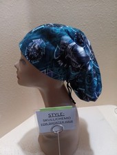 Black Panther teal Women's Euro/Chef Surgical Scrub Hat/Cap Handmade