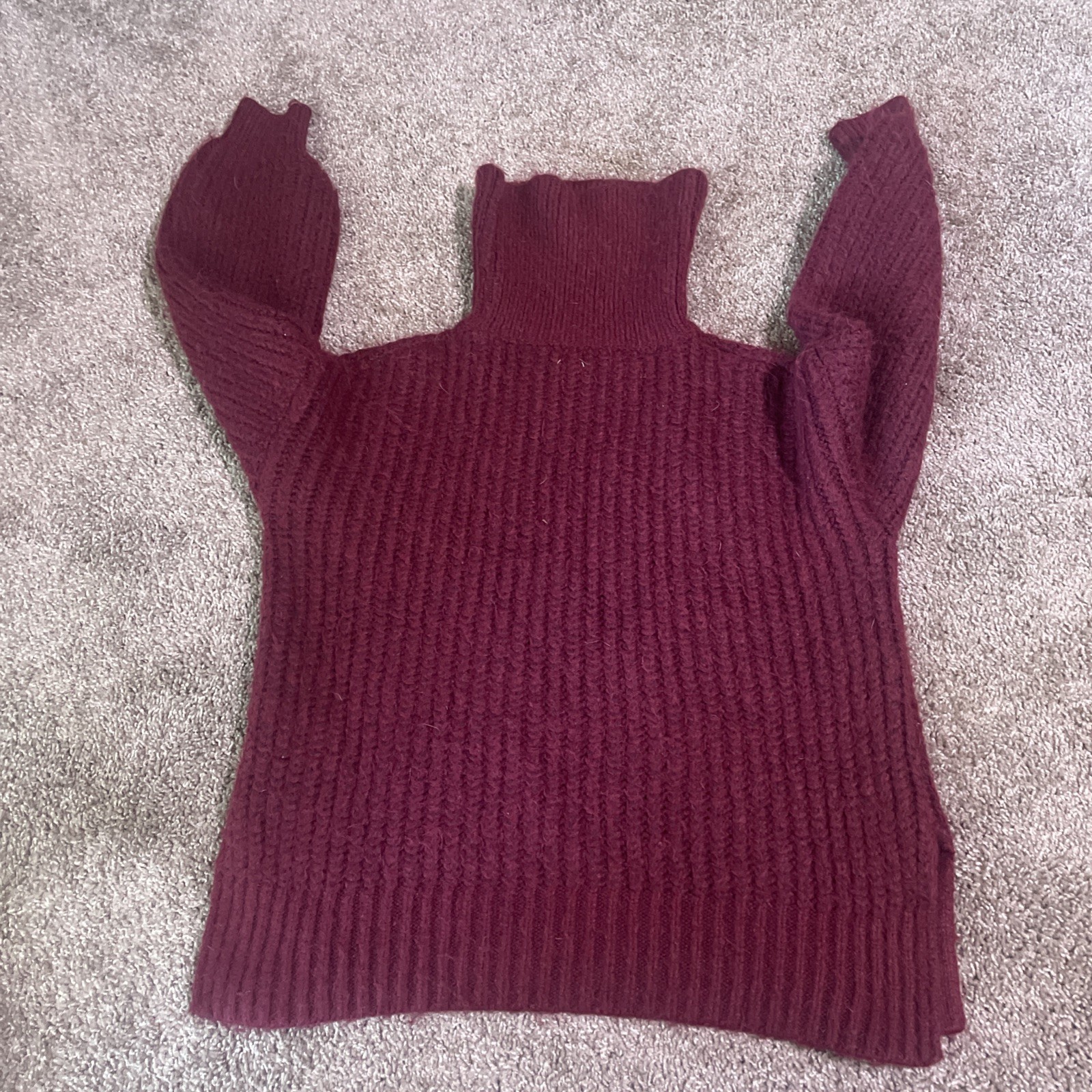maroon turtleneck pullover sweater, fun!!!! - image 1