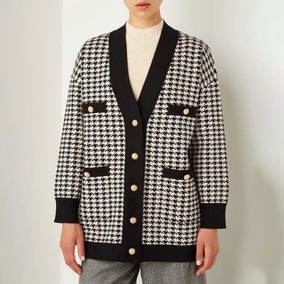 Sandro Paris Dane Oversized Houndstooth Cardigan NWOT