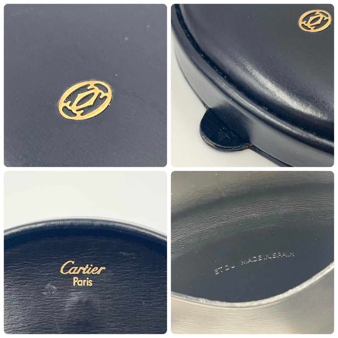 Cartier Pasha de Black Leather Coin Case Purse Genuine Japan