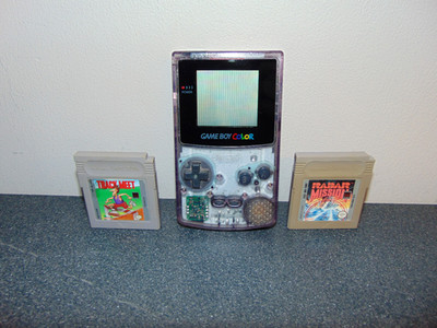 Game Boy Color Atomic Purple *funktionstüchtig* Track Meet & Radar Mission