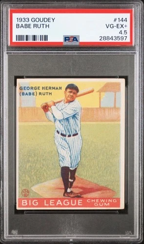 1933 Goudey #144 Babe Ruth Yankees  4 - VG/EX